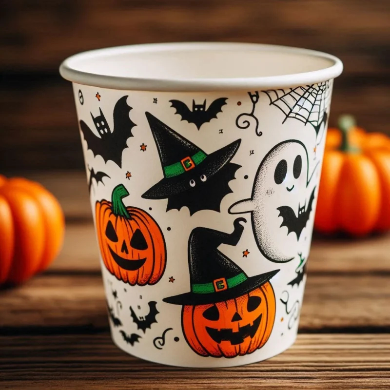 Trang trí halloween bằng ly giấy