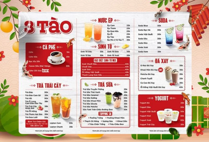 Menu Cafe Tết nổi bật hút khách và một số lưu ý cho chủ quán