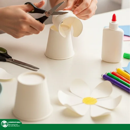 Cách làm hoa bằng cốc giấy cực đơn giản ngay tại nhà cho bé