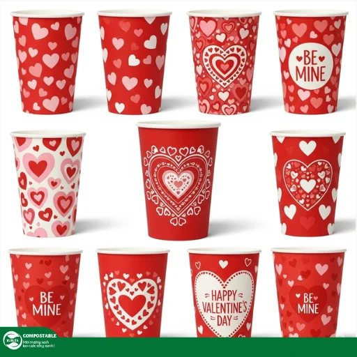 Mẫu ly giấy màu đỏ thu hút, bắt mắt cho mọi dịp lễ