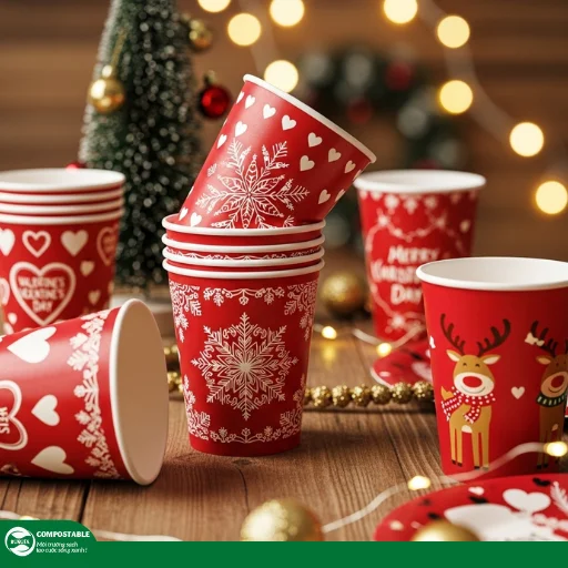 Mẫu ly giấy màu đỏ thu hút, bắt mắt cho mọi dịp lễ