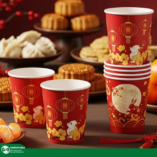 Mẫu ly giấy màu đỏ thu hút, bắt mắt cho mọi dịp lễ