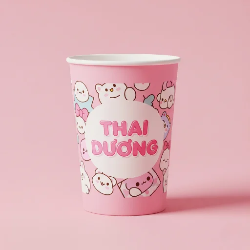 Mẫu ly giấy Thái Dương dùng một lần đẹp, rẻ, in ấn đẹp