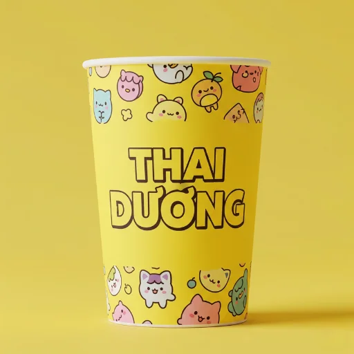 Mẫu ly giấy Thái Dương dùng một lần đẹp, rẻ, in ấn đẹp
