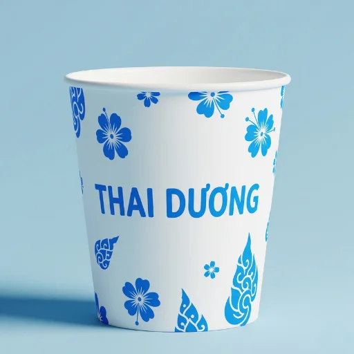 Mẫu ly giấy Thái Dương dùng một lần đẹp, rẻ, in ấn đẹp