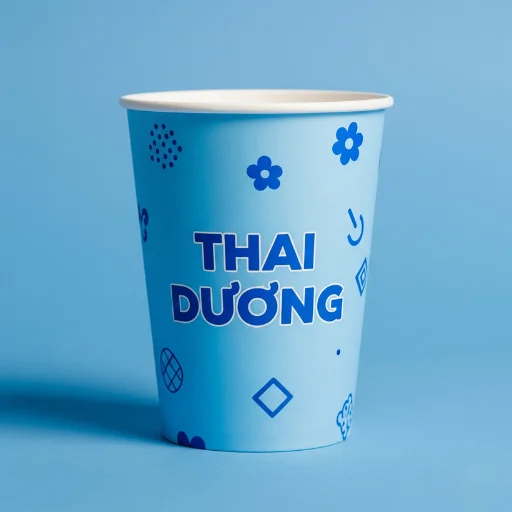 Mẫu ly giấy Thái Dương dùng một lần đẹp, rẻ, in ấn đẹp