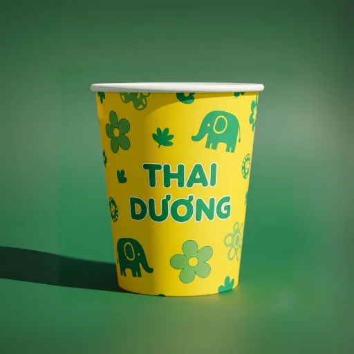 Mẫu ly giấy Thái Dương dùng một lần đẹp, rẻ, in ấn đẹp
