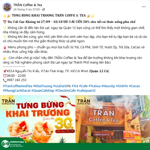 5 Mẫu bài viết khai trương quán cà phê facebook, website nổi bật, hút khách