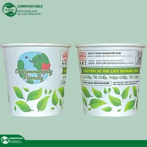 Ly giấy 6oz - 180ml, có in ấn, dùng 1 lần