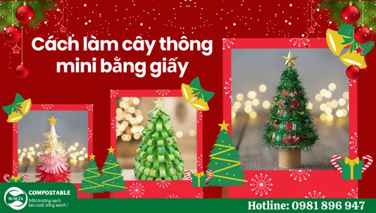 4 Cách làm cây thông mini bằng giấy siêu đơn giản, đẹp nhất cho mùa Noel