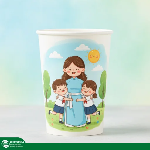 Các mẫu ly giấy tri ân 20/11 đẹp, ý nghĩa nhất tại Hunufa Compostable