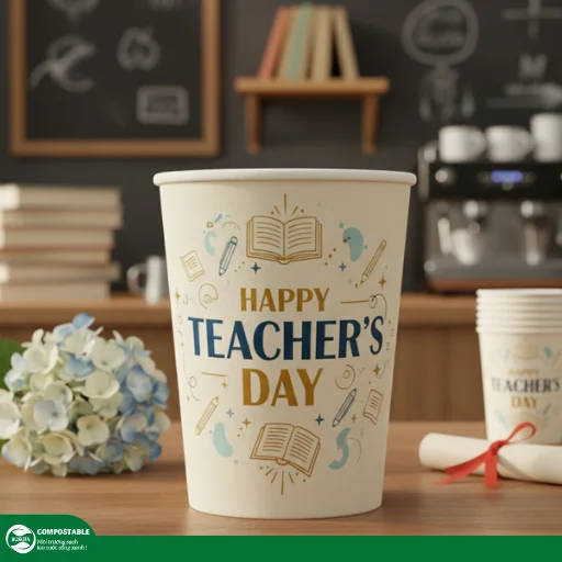 Các mẫu ly giấy tri ân 20/11 đẹp, ý nghĩa nhất tại Hunufa Compostable