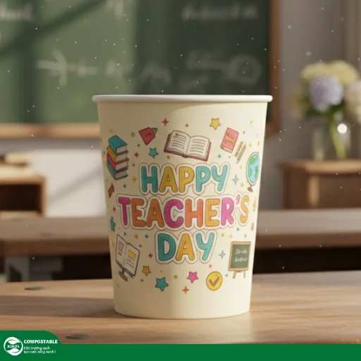 Các mẫu ly giấy tri ân 20/11 đẹp, ý nghĩa nhất tại Hunufa Compostable