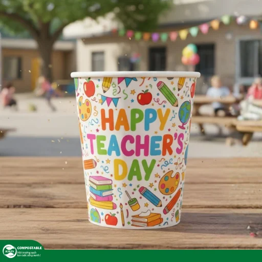 Các mẫu ly giấy tri ân 20/11 đẹp, ý nghĩa nhất tại Hunufa Compostable