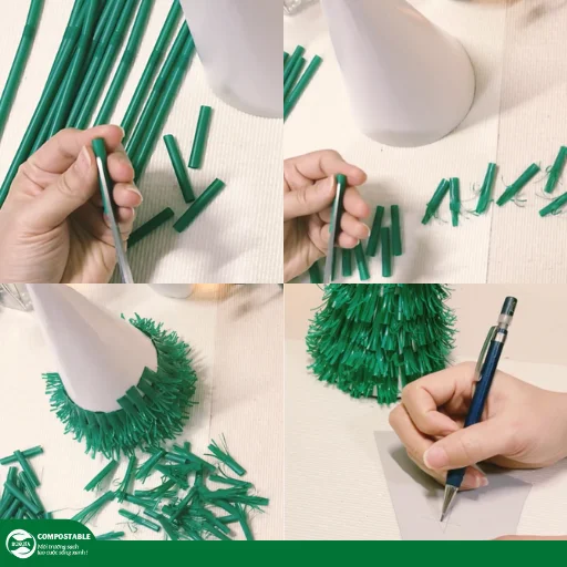 Cách làm cây thông Noel bằng ống hút độc đáo, cực dễ làm