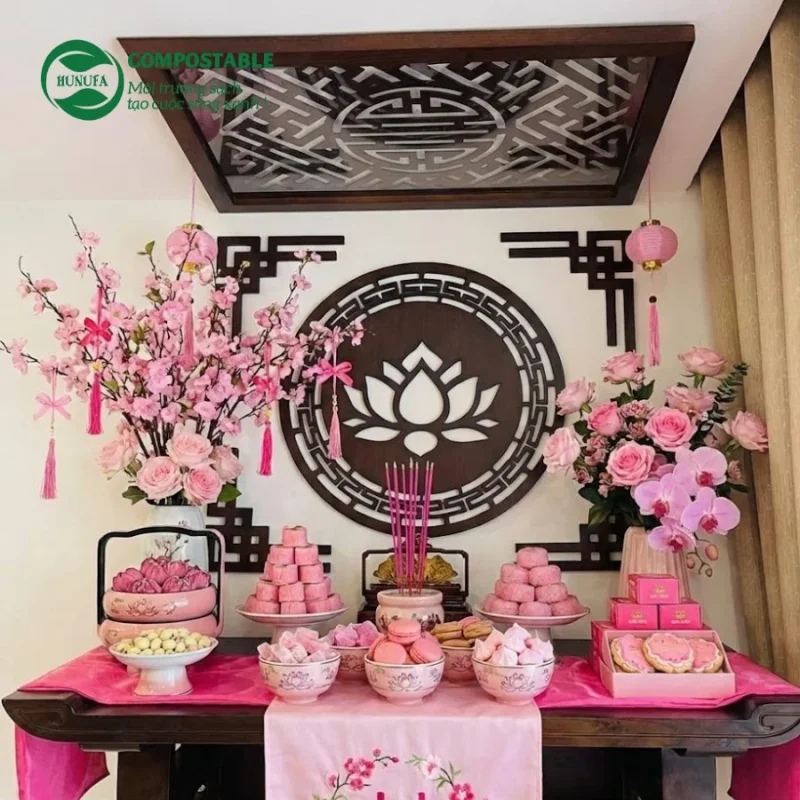 10+ Ý tưởng trang trí bánh kẹo bàn thờ ngày Tết đẹp, sang trọng